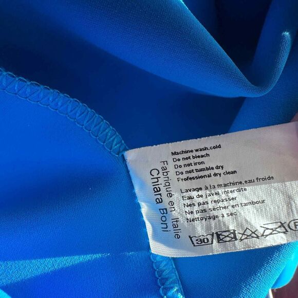 Chiara Boni La Petite Cobalt Gathered Cowl Neck Dress cocktail party Size 48 - Picture 12 of 15